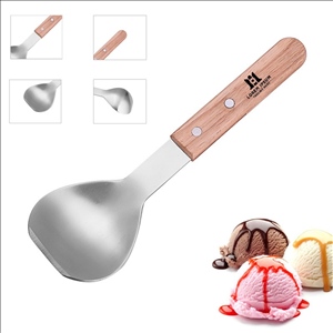 Wooden Handle Stainless Steel Ice Cream Scoop